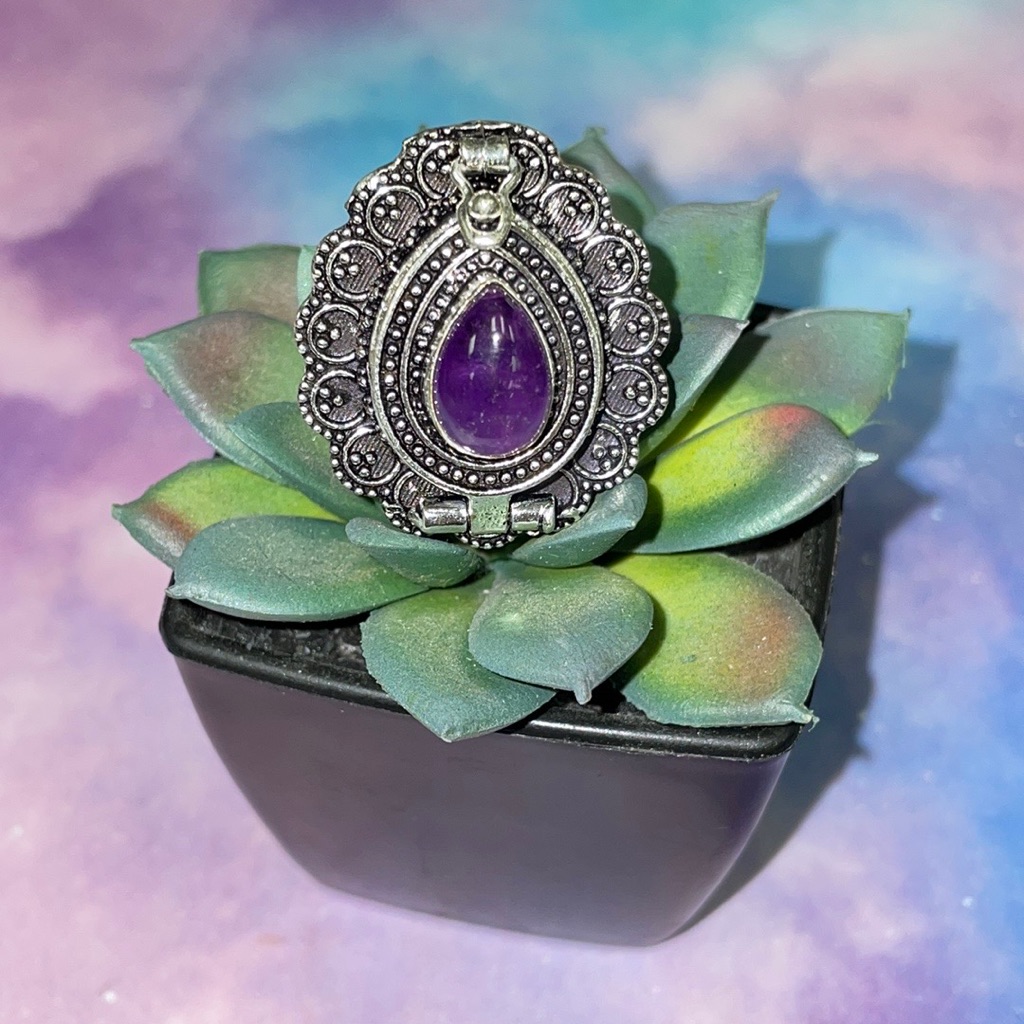 Amethyst Locket Ring
